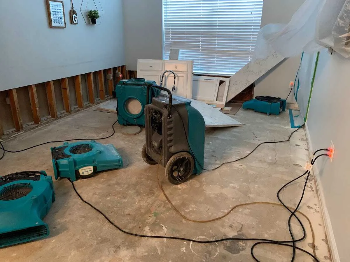 Dehumidifier in flood-cut room for Water Extraction & Removal in Monticello